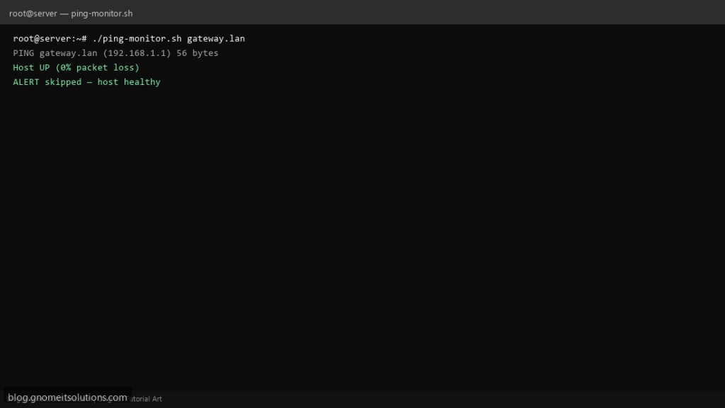 ping monitor shell script linux