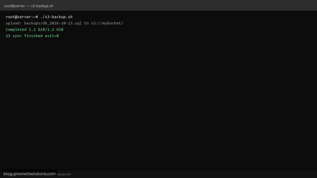 aws s3 sync backup shell script