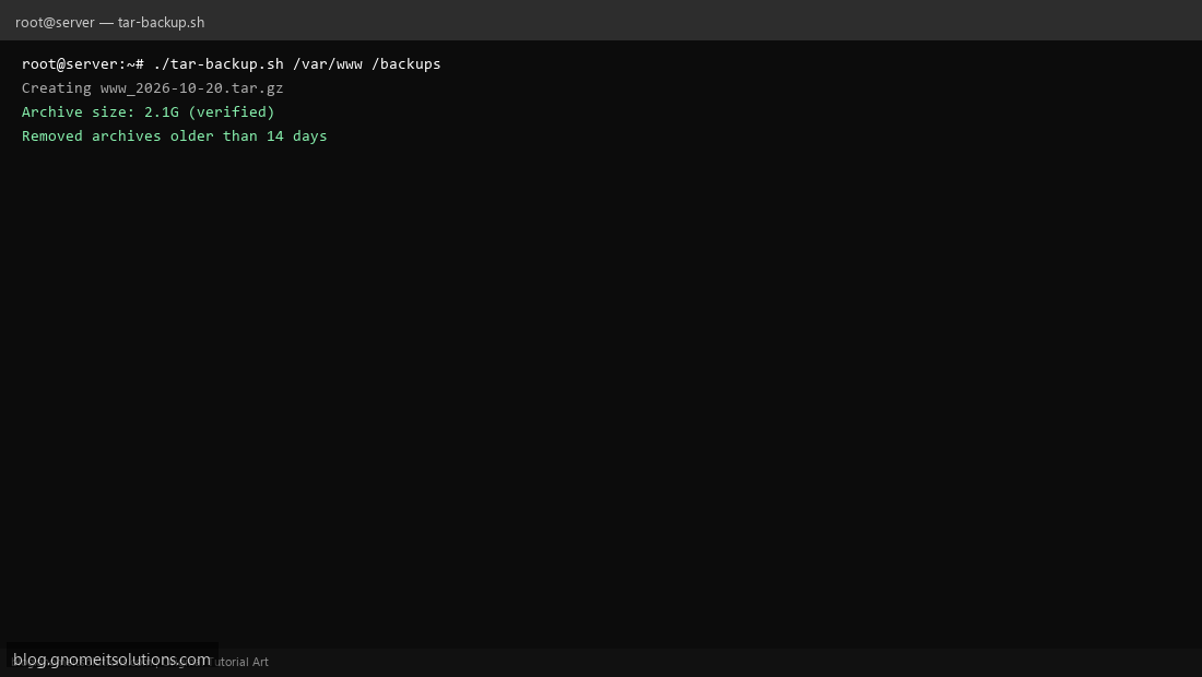 tar.gz directory backup shell script with retention