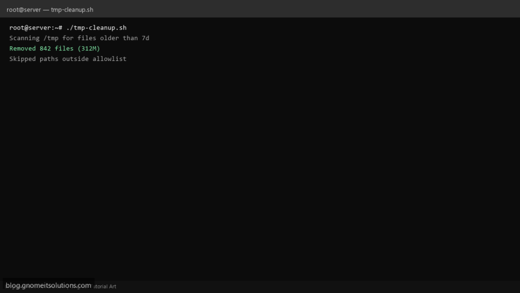 tmp cleanup shell script linux