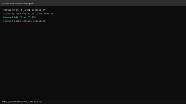 tmp cleanup shell script linux