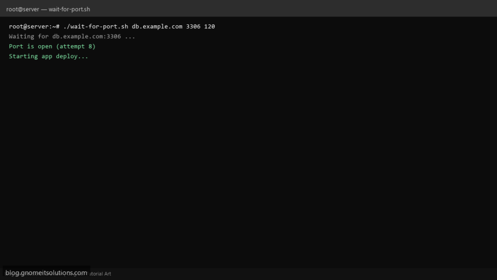 wait for port open shell script